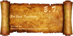 Belba Tuzson névjegykártya